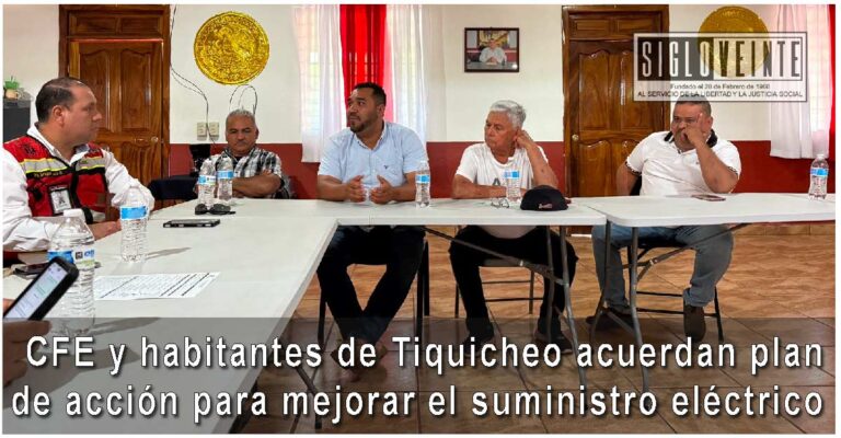 CFE y habitantes de Tiquicheo acuerdan plan de acción para mejorar el suministro eléctrico