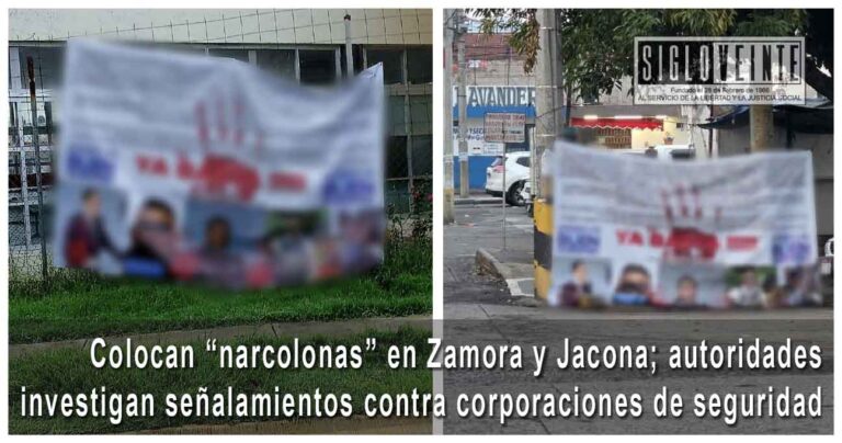 Colocan “narcolonas” en Zamora y Jacona; autoridades investigan señalamientos contra corporaciones de seguridad