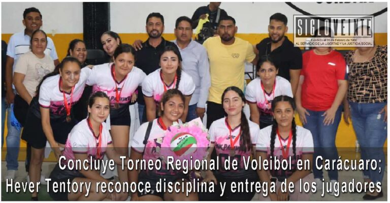 Concluye Torneo Regional de Voleibol en Carácuaro; Hever Tentory reconoce disciplina y entrega de los jugadores