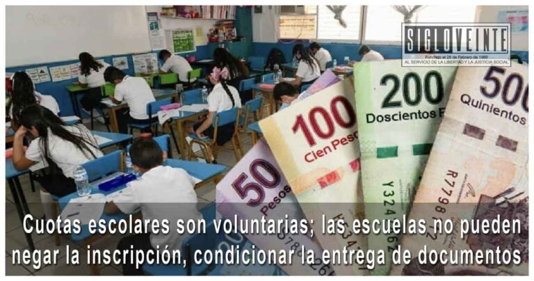 Cuotas escolares son voluntarias; las escuelas no pueden negar la inscripción, condicionar la entrega de documentos