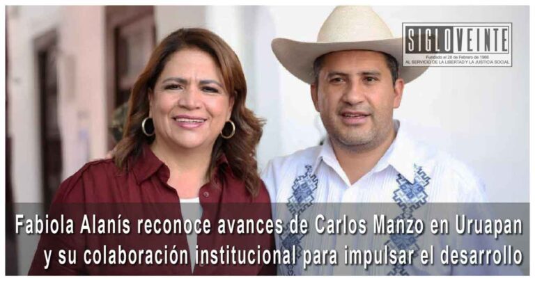 Fabiola Alanís reconoce avances de Carlos Manzo en Uruapan y su colaboración institucional para impulsar el desarrollo