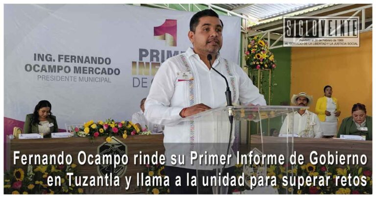 Fernando Ocampo rinde su Primer Informe de Gobierno en Tuzantla y llama a la unidad para superar retos