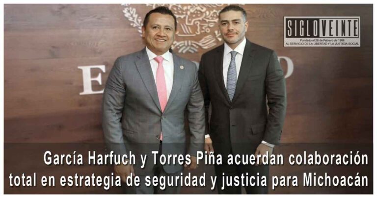 García Harfuch y Torres Piña acuerdan colaboración total en estrategia de seguridad y justicia para Michoacán