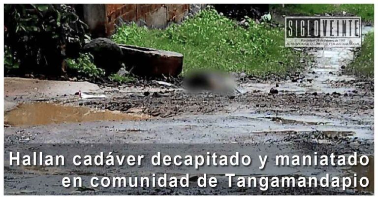 Hallan cadáver decapitado y maniatado en comunidad de Tangamandapio