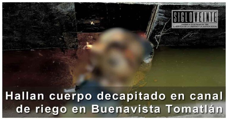 Hallan cuerpo decapitado en canal de riego en Buenavista Tomatlán