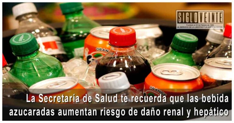 La Secretaría de Salud te recuerda que las bebidas azucaradas aumentan riesgo de daño renal y hepático
