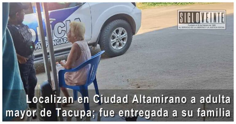 Localizan en Ciudad Altamirano a adulta mayor de Tacupa; fue entregada a su familia