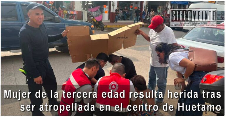 Mujer de la tercera edad fue atropellada por un taxi en el centro de Huetamo