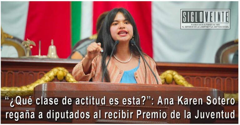 “¿Qué clase de actitud es esta?”: Ana Karen Sotero regaña a diputados al recibir Premio de la Juventud