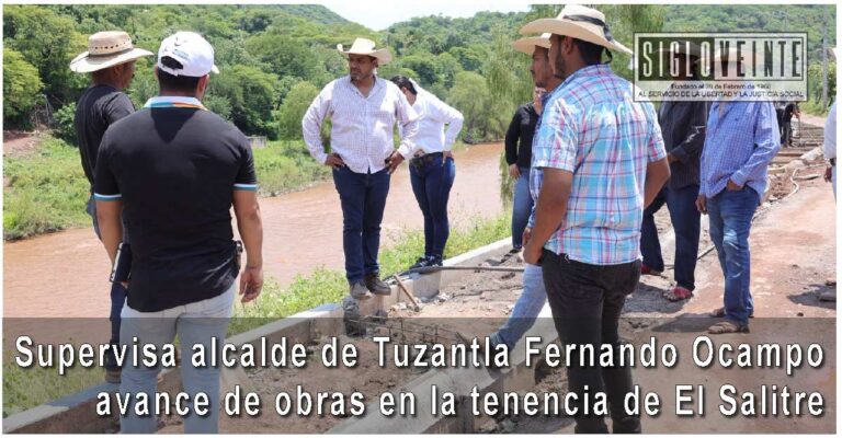 Supervisa alcalde de Tuzantla Fernando Ocampo avance de obras en la tenencia de El Salitre