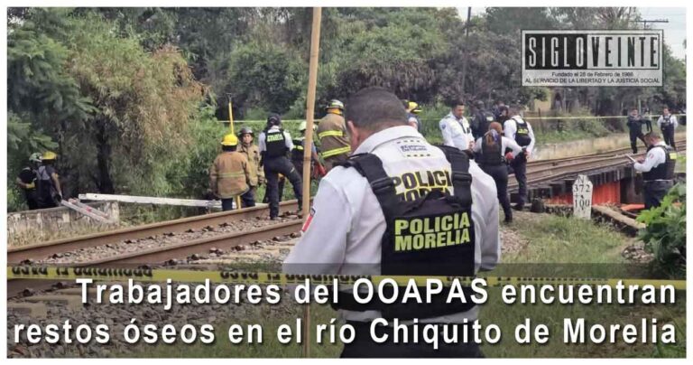 Trabajadores del OOAPAS ncuentran restos óseos en el río Chiquito de Morelia