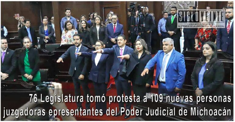 76 Legislatura tomó protesta a 109 nuevas personas juzgadoras representantes del Poder Judicial de Michoacán
