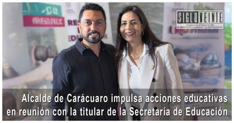 Alcalde de Carácuaro impulsa acciones educativas en reunión con la titular de la Secretaría de Educación