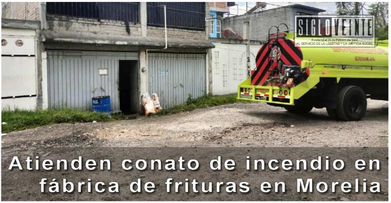 Atienden conato de incendio en fábrica de frituras en Morelia