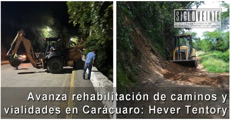 Avanza rehabilitación de caminos y vialidades en Carácuaro: Hever Tentory