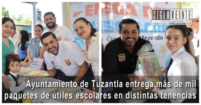 Ayuntamiento de Tuzantla entrega más de mil paquetes de útiles escolares en distintas tenencias