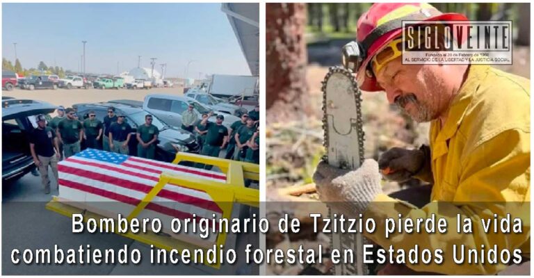 Bombero originario de Tzitzio pierde la vida combatiendo incendio forestal en Estados Unidos