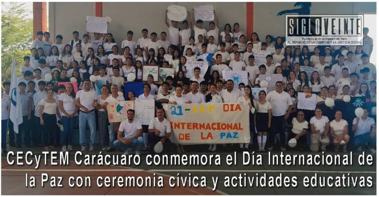 CECyTEM Carácuaro conmemora el Día Internacional de la Paz con ceremonia cívica y actividades educativas