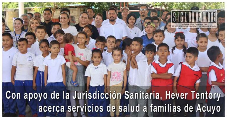 Con apoyo de la Jurisdicción Sanitaria, Hever Tentory acerca servicios de salud a familias de Acuyo