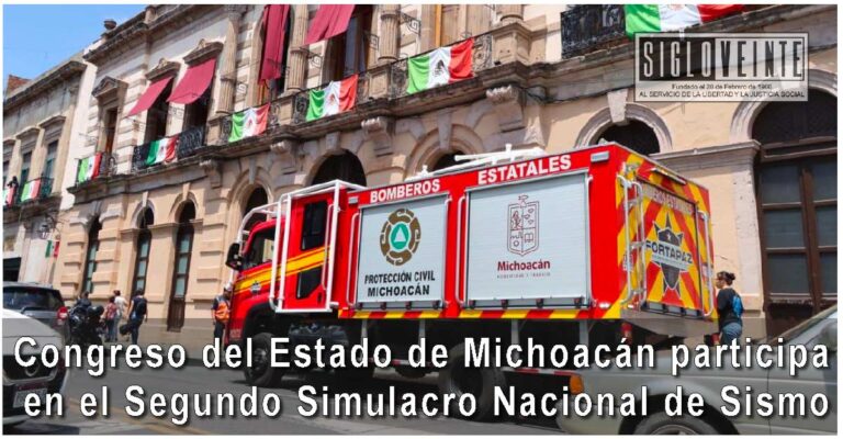 Congreso del Estado de Michoacán participa en el Segundo Simulacro Nacional de Sismo