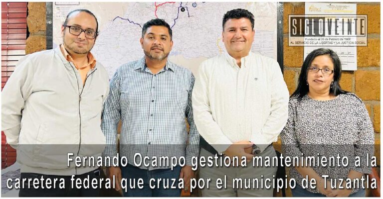 Fernando Ocampo gestiona mantenimiento a la carretera federal que cruza por el municipio de Tuzantla