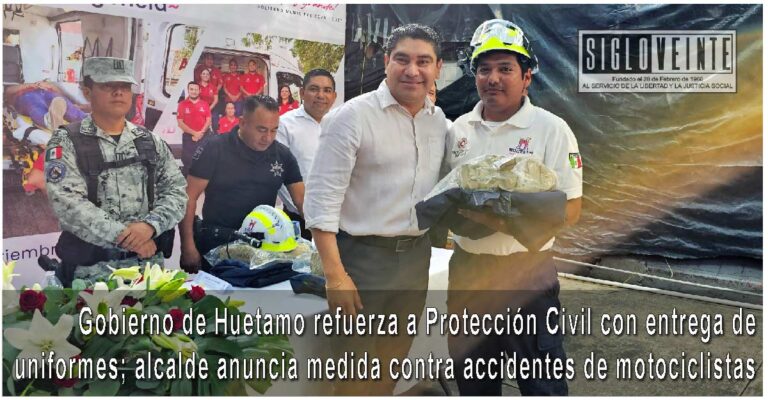 Gobierno de Huetamo refuerza a Protección Civil con entrega de uniformes; alcalde anuncia medida contra accidentes de motociclistas