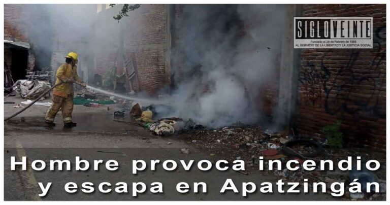 Hombre provoca incendio y escapa en Apatzingán