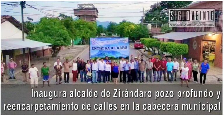 Inaugura alcalde de Zirándaro pozo profundo y reencarpetamiento de calles en la cabecera municipal