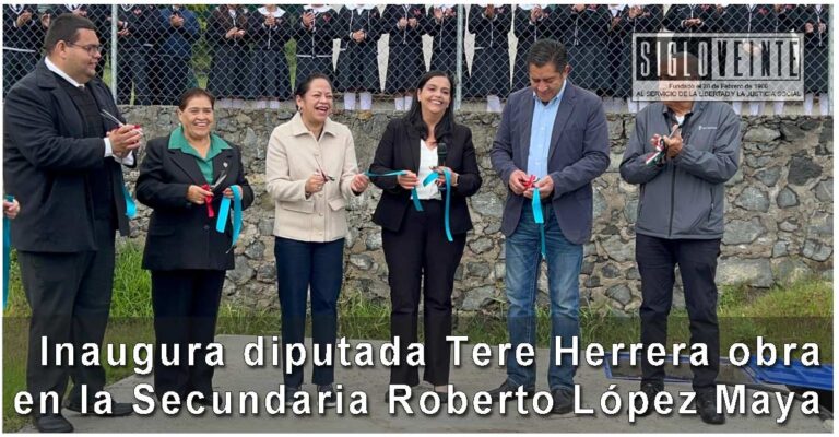 Inaugura diputada Tere Herrera obra en Secundaria Roberto López Maya