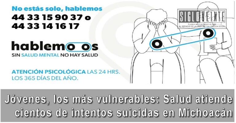 Jóvenes, los más vulnerables: Salud atiende cientos de intentos suicidas en Michoacán