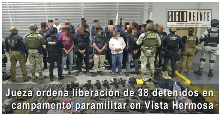 Jueza ordena liberación de 38 detenidos en campamento paramilitar en Vista Hermosa