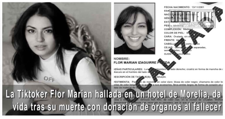 La Tiktoker Flor Marian hallada en un hotel de Morelia, da vida tras su muerte con donación de órganos al fallecer