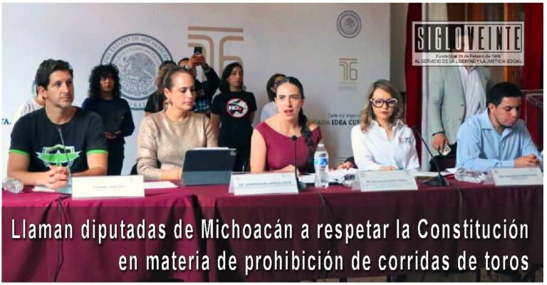 Llaman diputadas de Michoacán a respetar la Constitución en materia de prohibición de corridas de toros