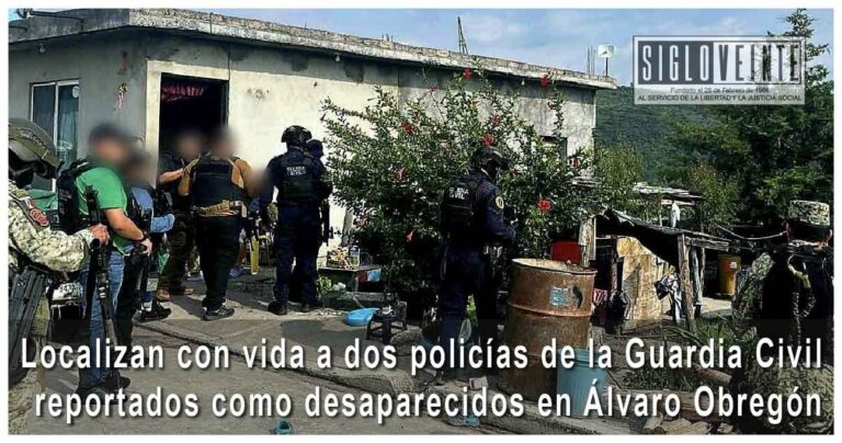 Localizan con vida a dos policías de la Guardia Civil reportados como desaparecidos en Álvaro Obregón