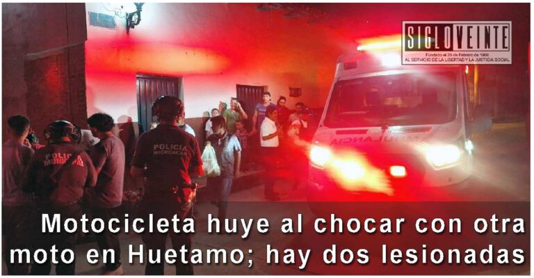 Motocicleta huye al chocar con otra moto en Huetamo; hay dos lesionadas