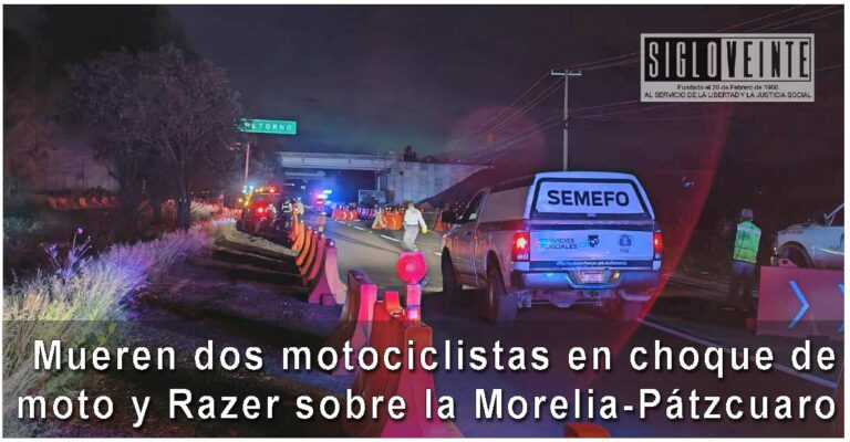 Mueren dos motociclistas en choque de moto y Razer sobre la Morelia-Pátzcuaro