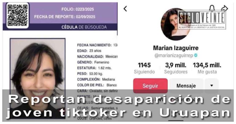 Reportan desaparición de joven tiktoker en Uruapan