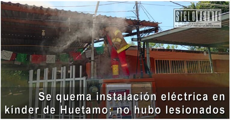 Corto circuito desata incendio en Jardín de Niños de Huetamo y moviliza a cuerpos de emergencia