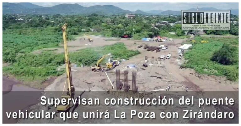 Supervisan construcción del puente vehicular que unirá La Poza con Zirándaro