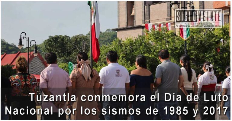 Tuzantla conmemora el Día de Luto Nacional por los sismos de 1985 y 2017