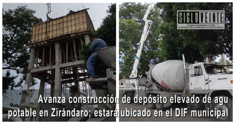 Avanza construcción de depósito elevado de agua potable en Zirándaro; estará ubicado en el DIF municipal