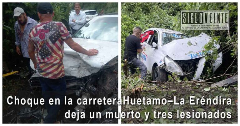 Choque en la carretera Huetamo–La Eréndira deja un muerto y tres lesionados