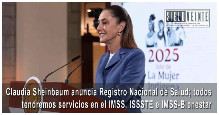 Claudia Sheinbaum anuncia Registro Nacional de Salud; todos tendremos servicios en el IMSS, ISSSTE e IMSS-Bienestar