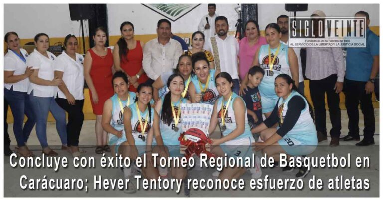 Concluye con éxito el Torneo Regional de Basquetbol en Carácuaro; Hever Tentory reconoce esfuerzo de atletas