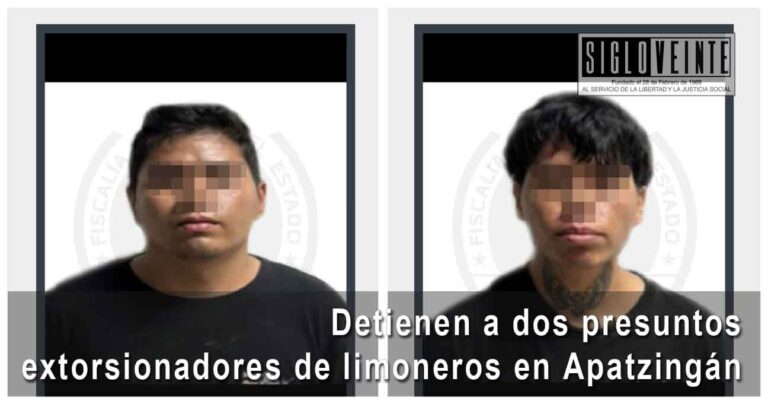 Detienen a dos presuntos extorsionadores de limoneros en Apatzingán