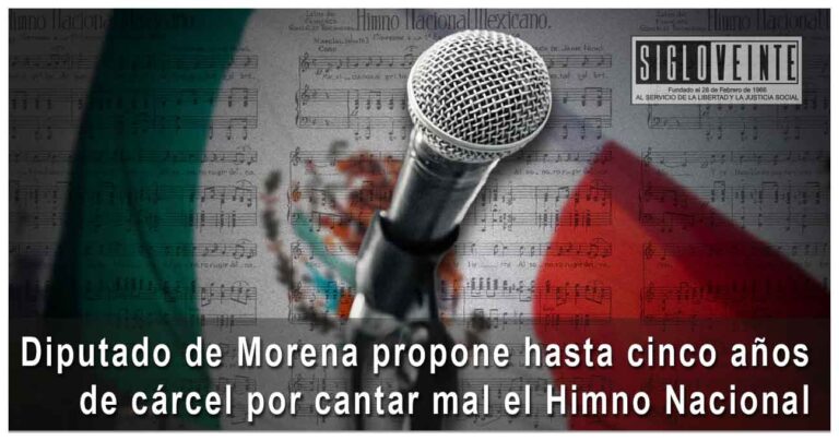 Diputado de Morena propone hasta cinco años de cárcel por cantar mal el Himno Nacional