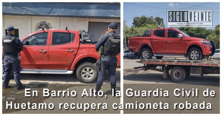 En Barrio Alto, la Guardia Civil de Huetamo recupera camioneta robada