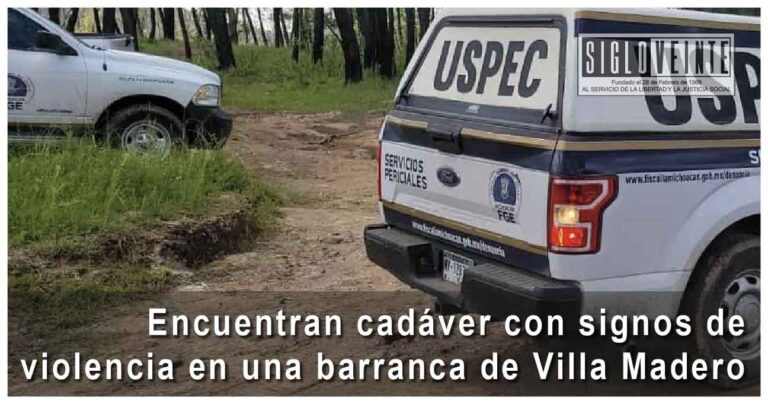 Encuentran cadáver con signos de violencia en una barranca de Villa Madero