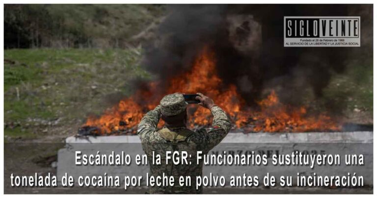Escándalo en la FGR: Funcionarios sustituyeron una tonelada de cocaína por leche en polvo antes de su incineración