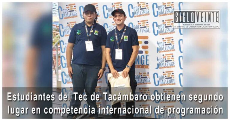 Estudiantes del Tec de Tacámbaro obtienen segundo lugar en competencia internacional de programación